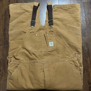Carhartt Men’s Brown Duck Canvas Bib Overalls
